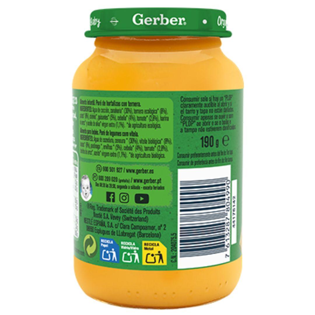 Bio-Babynahrung aus Gemüse und Rindfleisch Gerber 190 g