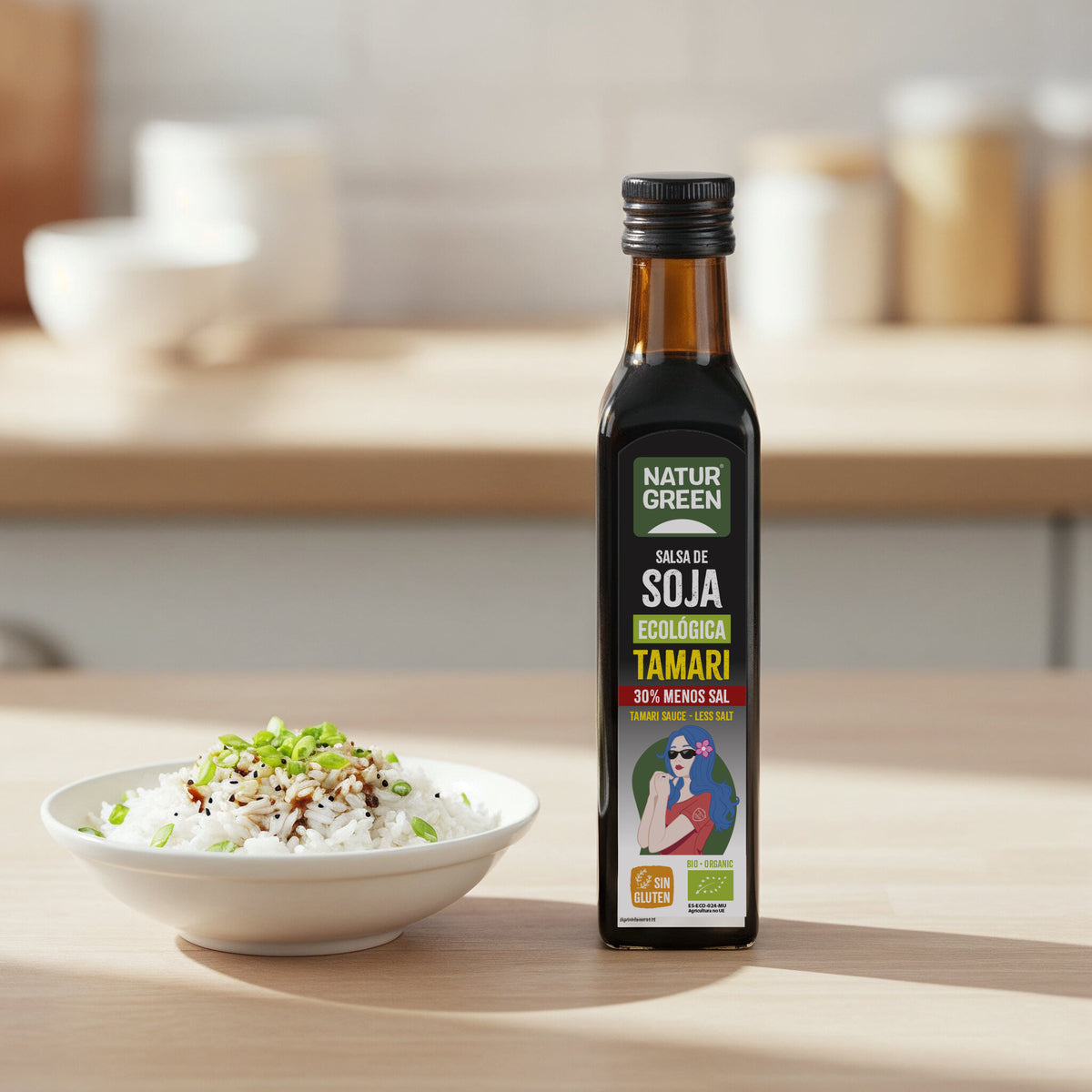 Tamari med reducerat saltinnehåll Bio NaturGreen 250 ml