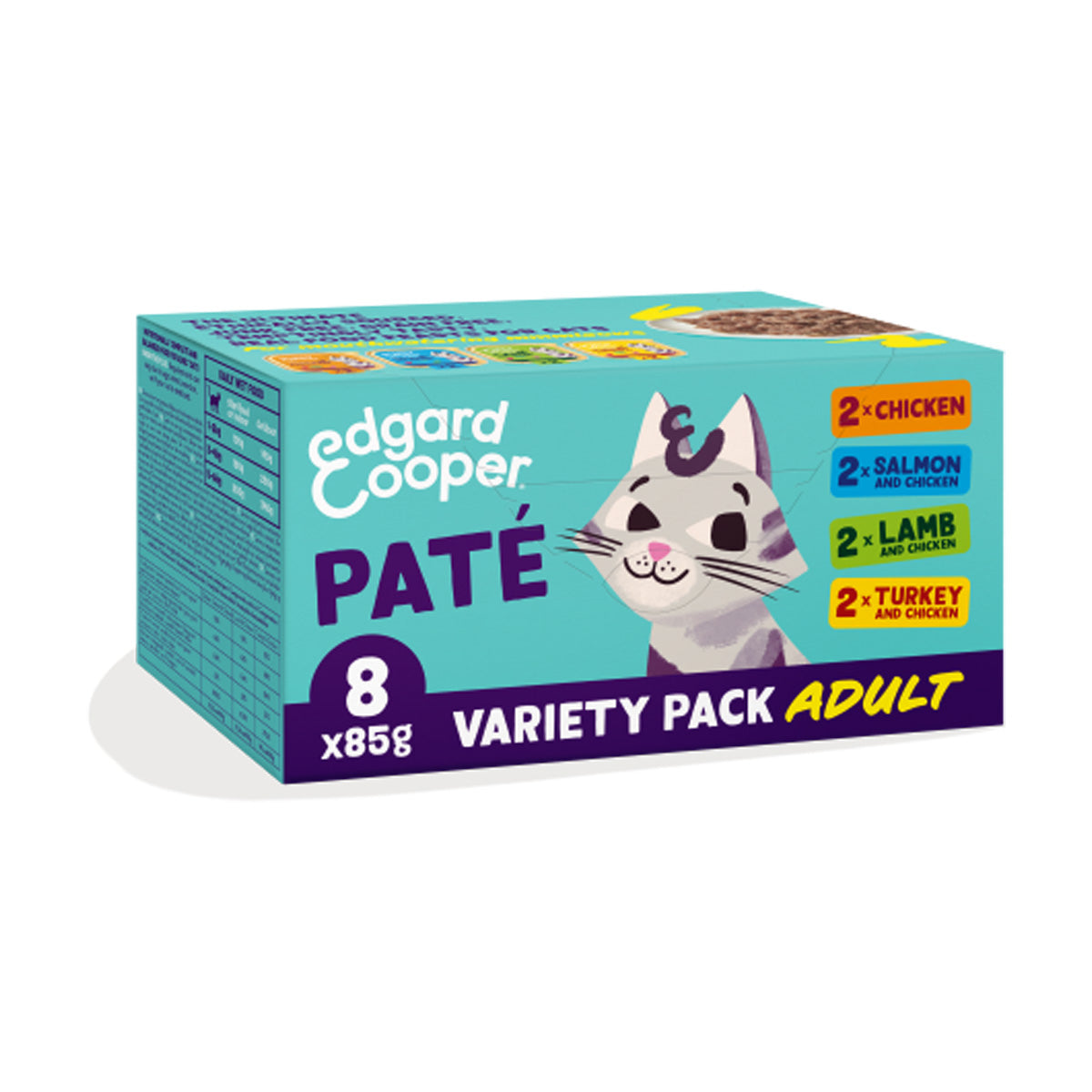 Multipack 8 x 85 g Tarrina pasztetowa Mokra karma Edgard & Cooper