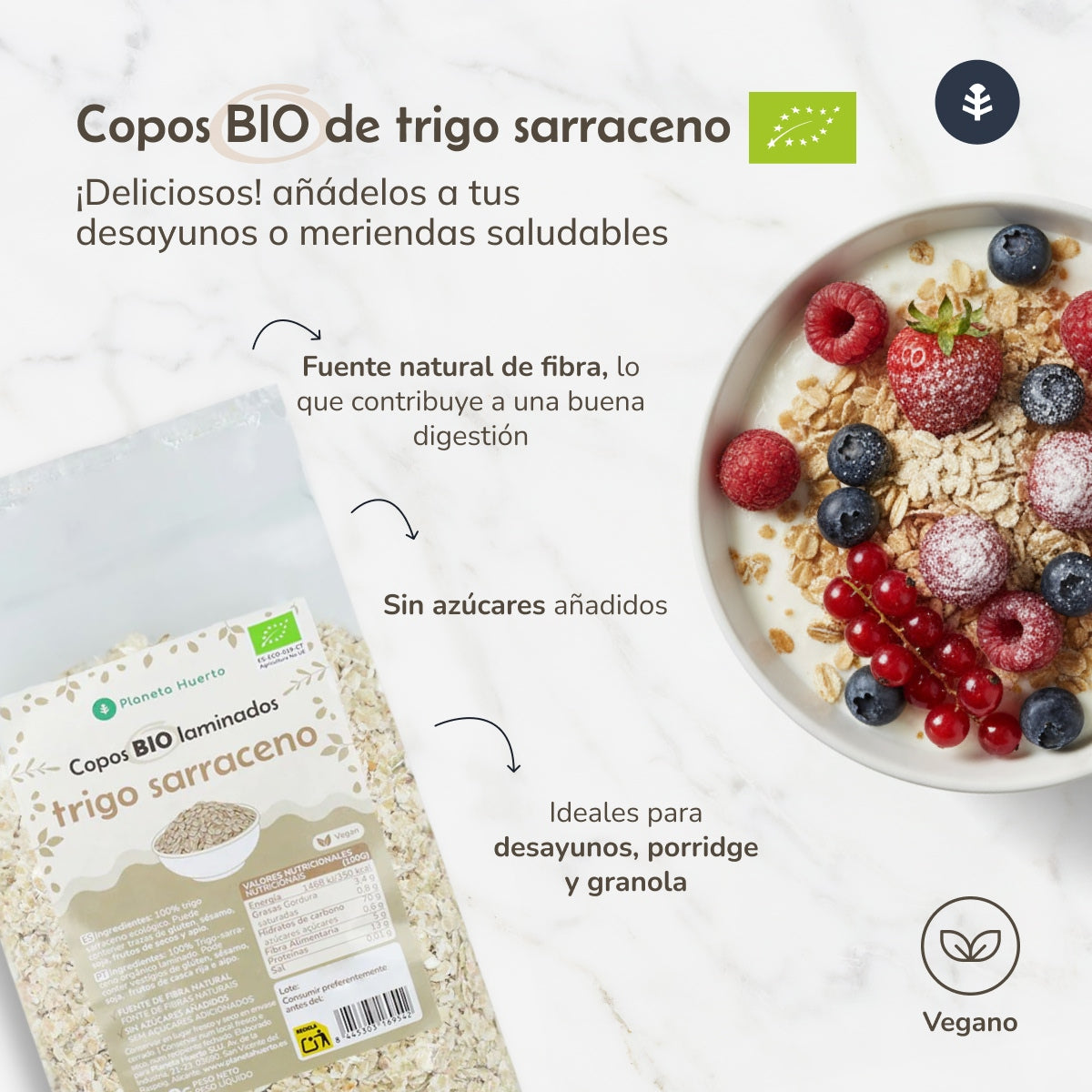 Buckwheat flakes Eco Planeta Huerto 500 g