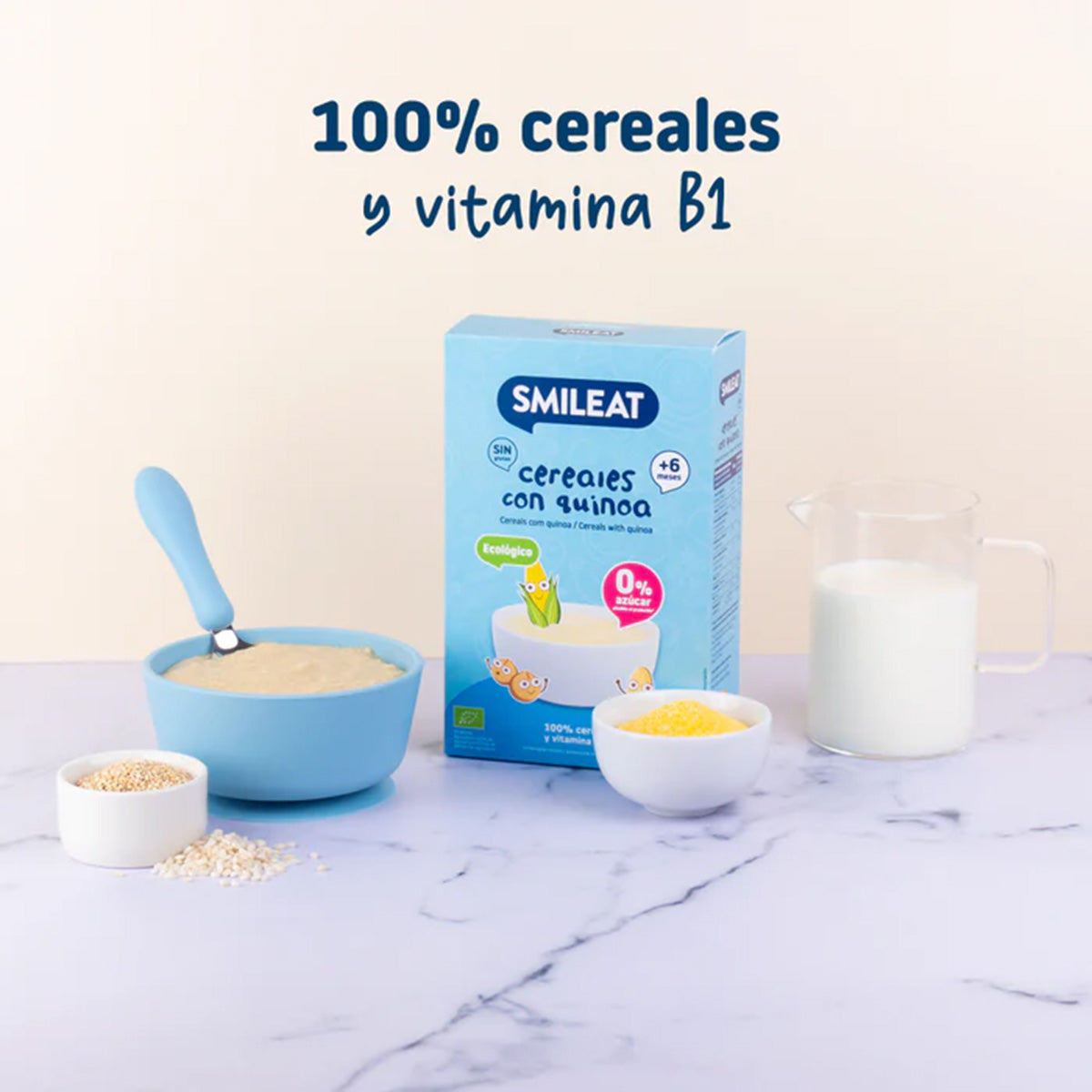 PROMO 3x Bouillie de céréales sans gluten au quinoa Eco Smileat, 200 g