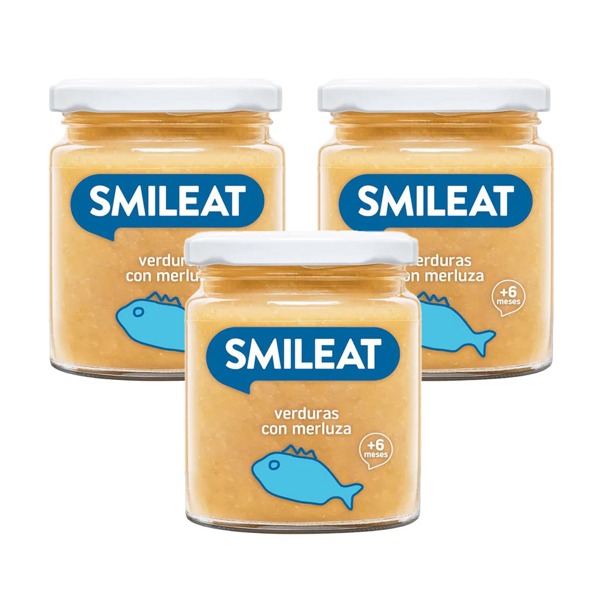 3er-Pack Bio-Gläschen mit Gemüse und Seehecht +6 Monate Smileat 230 g