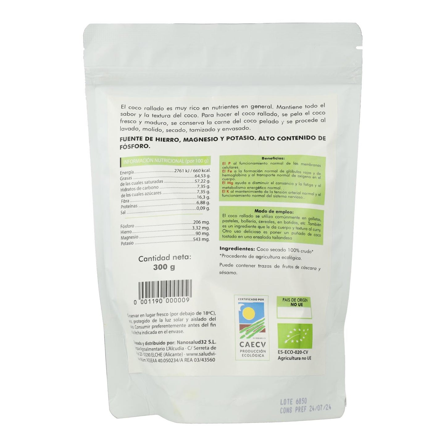 Geraspte kokos ECO Salud Viva 300 g