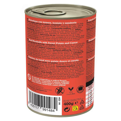 Arquivet färska köttbullar 400 g Våtfoder för hundar med nötkött, sötpotatis och morötter