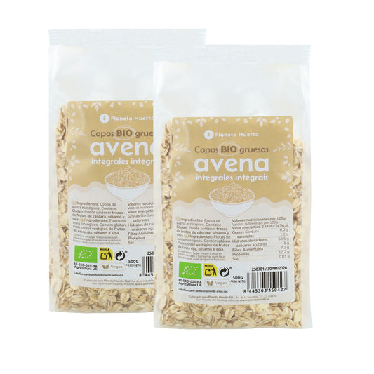 Confezione 2x Fiocchi d'avena integrali ECO Planeta Huerto 500 g