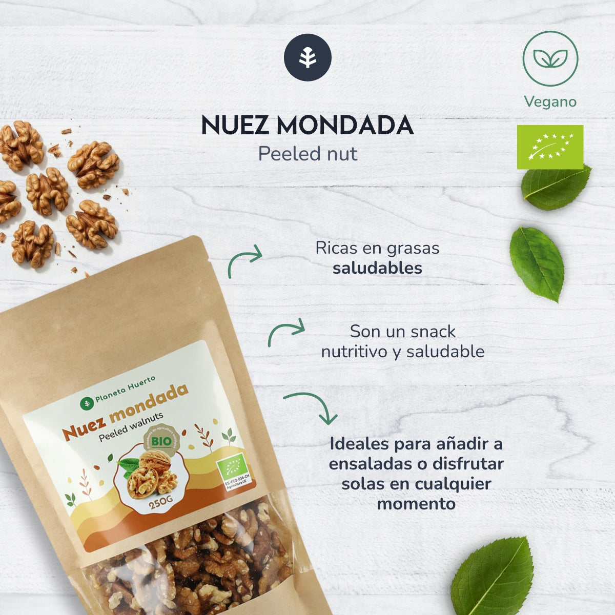 Noci sgusciate ECO Planeta Huerto 250 g