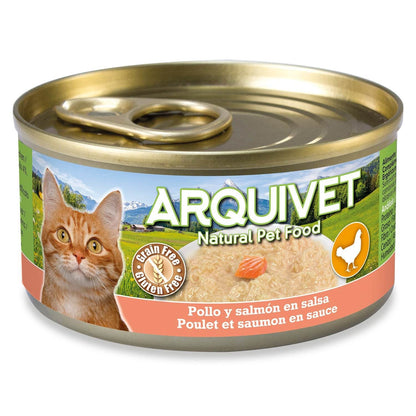 Poulet et saumon en sauce Arquivet 80 g Nourriture humide pour chats