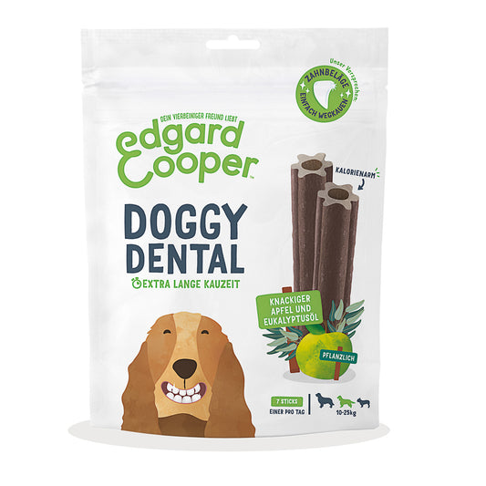 Doggy Dental pour chiens de taille moyenne Pomme et Eucalyptus Edgard Cooper 7 sticks
