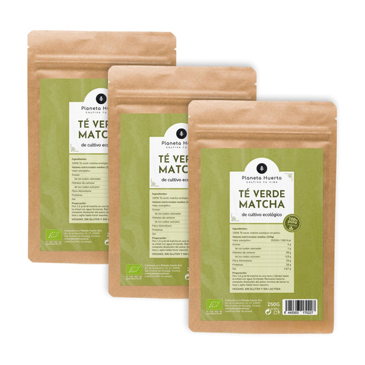 3xPack Matcha Tea Powder ECO Planeta Huerto 70 g