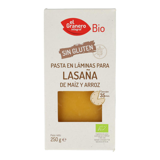 Bezglutenowe płatki kukurydziane do lasagne Bio El Granero, 250 g