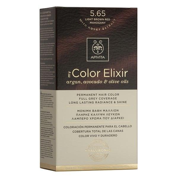 My Colour Elixir N5.65 Light Chestnut Mahogany Hair Dye Apivita