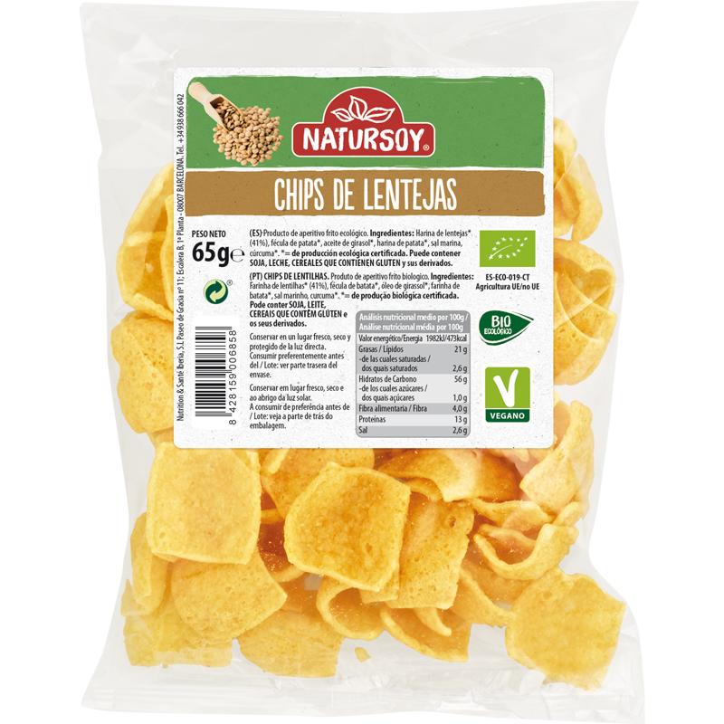 Ekologiska linschips, 65 g. Natursoy
