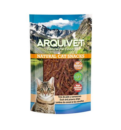Arquivet Lanières de canard et de crevettes 50 g Friandise naturelle pour chat