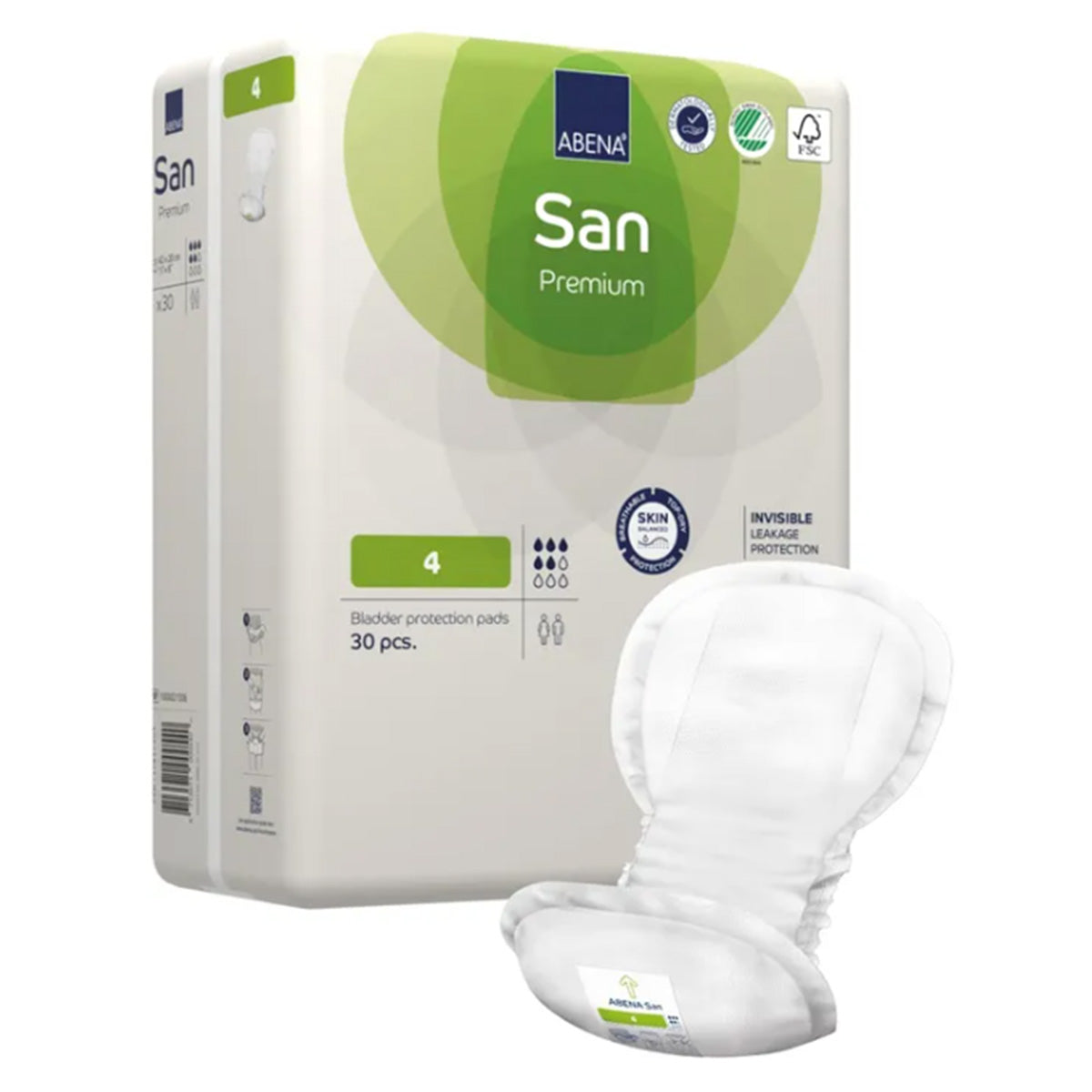 San Taille 4 avec ruban adhésif Premium Abena 30 unités