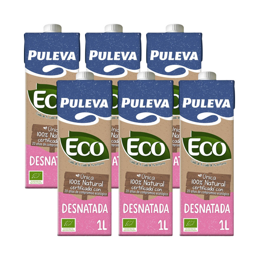 6er-Pack ökologische Magermilch Puleva, 1 l