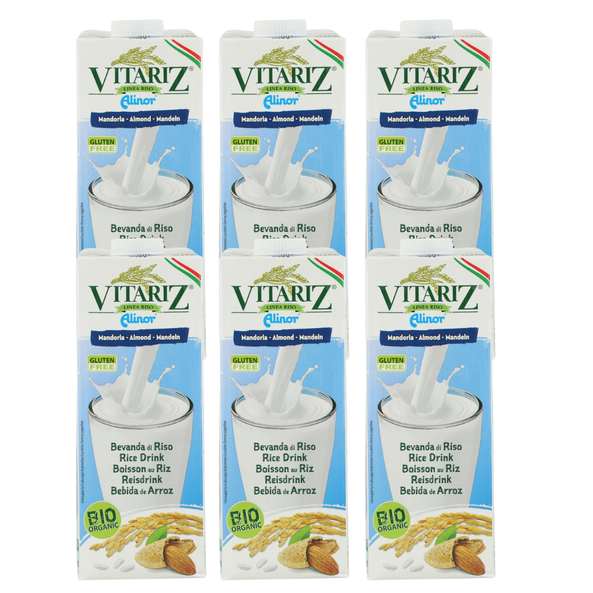 6x-pak Vitariz rijst- en amandeldrank 1 l