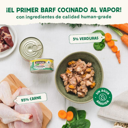Paczka puszek z kurczakiem BARF dla kotów 6 x 120 g Wild Balance
