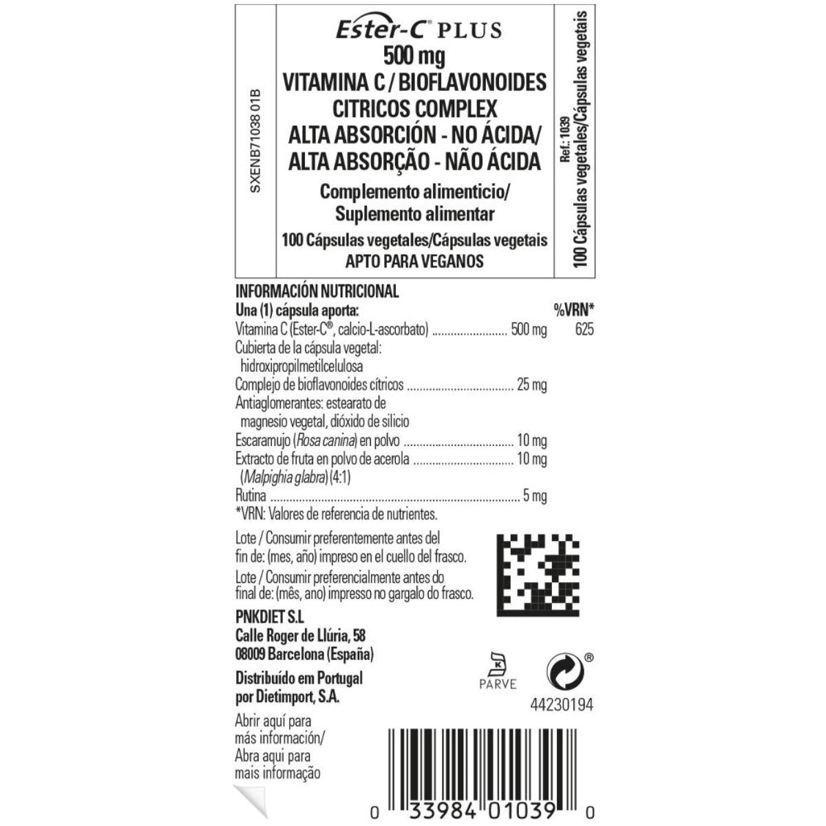 Ester C plus Witamina C  500 mg  Solgar 100 kapsułek roślinnych