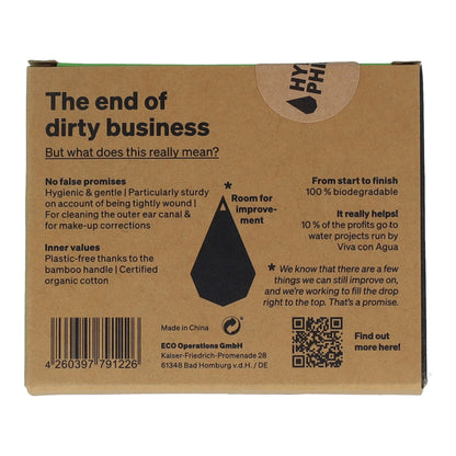 Oorstaafjes van bamboe en biologisch katoen Hydrophil, 100 stuks