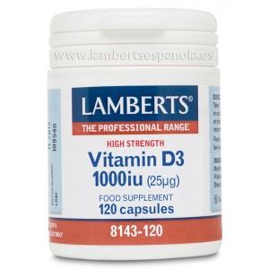 Vitamina D3 1000 UI (25 µg) Lamberts, 120 capsule