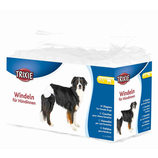 Trixie 12 Pañales perros hembra ultraabsorbentes M-L