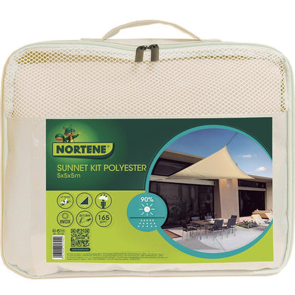 Vattentät solsegel Sunnet kit fyrkantig 3,6 m x 3,6 m