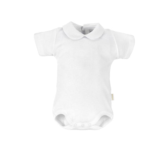 White bodysuit with collar and short sleeves Cambrass size 3
