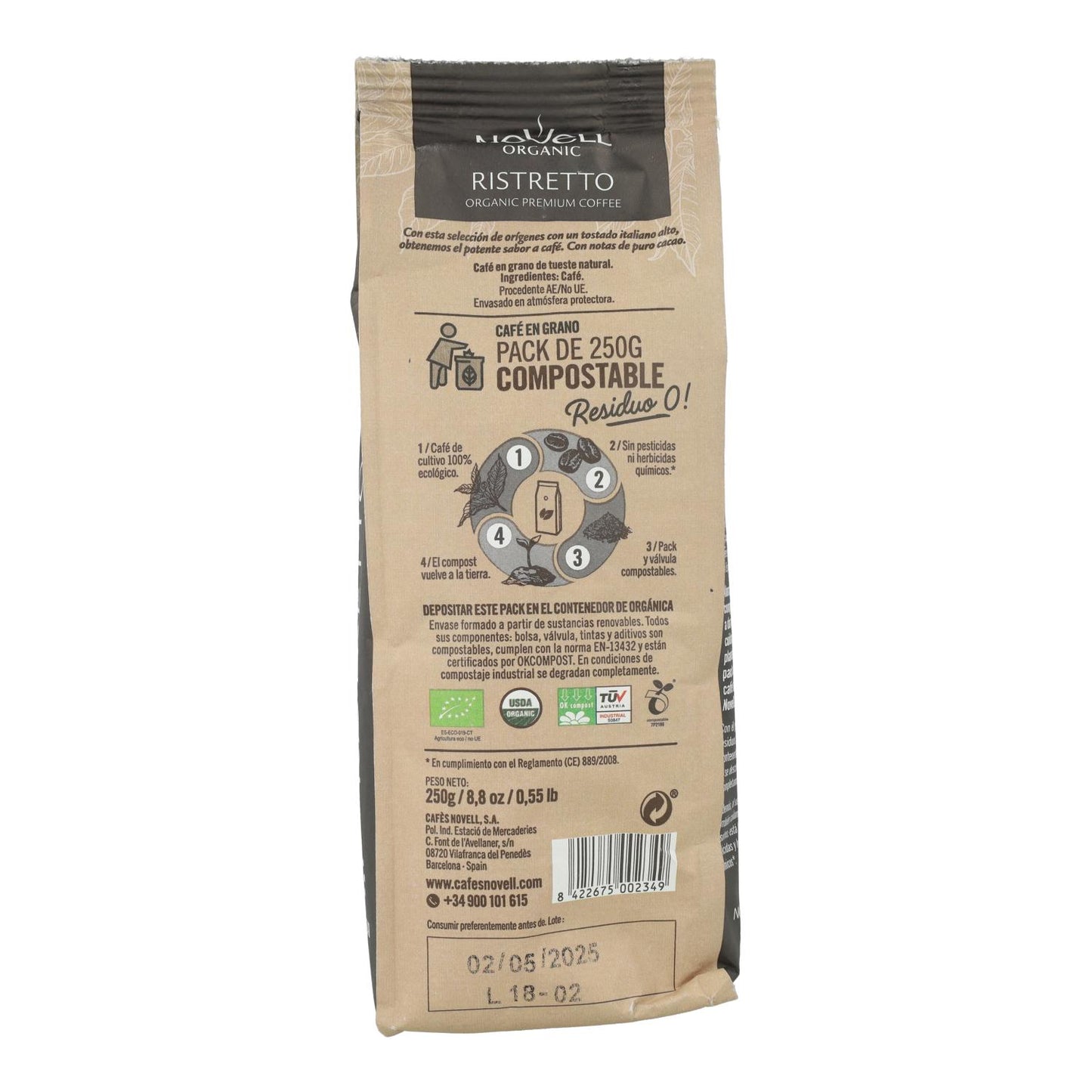Kawa ziarnista ekologiczna Ristretto 250 g