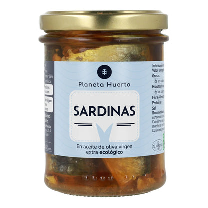 Zestaw 12x Sardynki w oliwie z oliwek extra virgin ECO Planeta Huerto 190 g