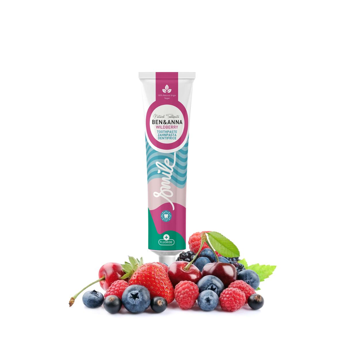 Tandpasta Wilde bessen met fluoride Ben & Anna tube 75 ml