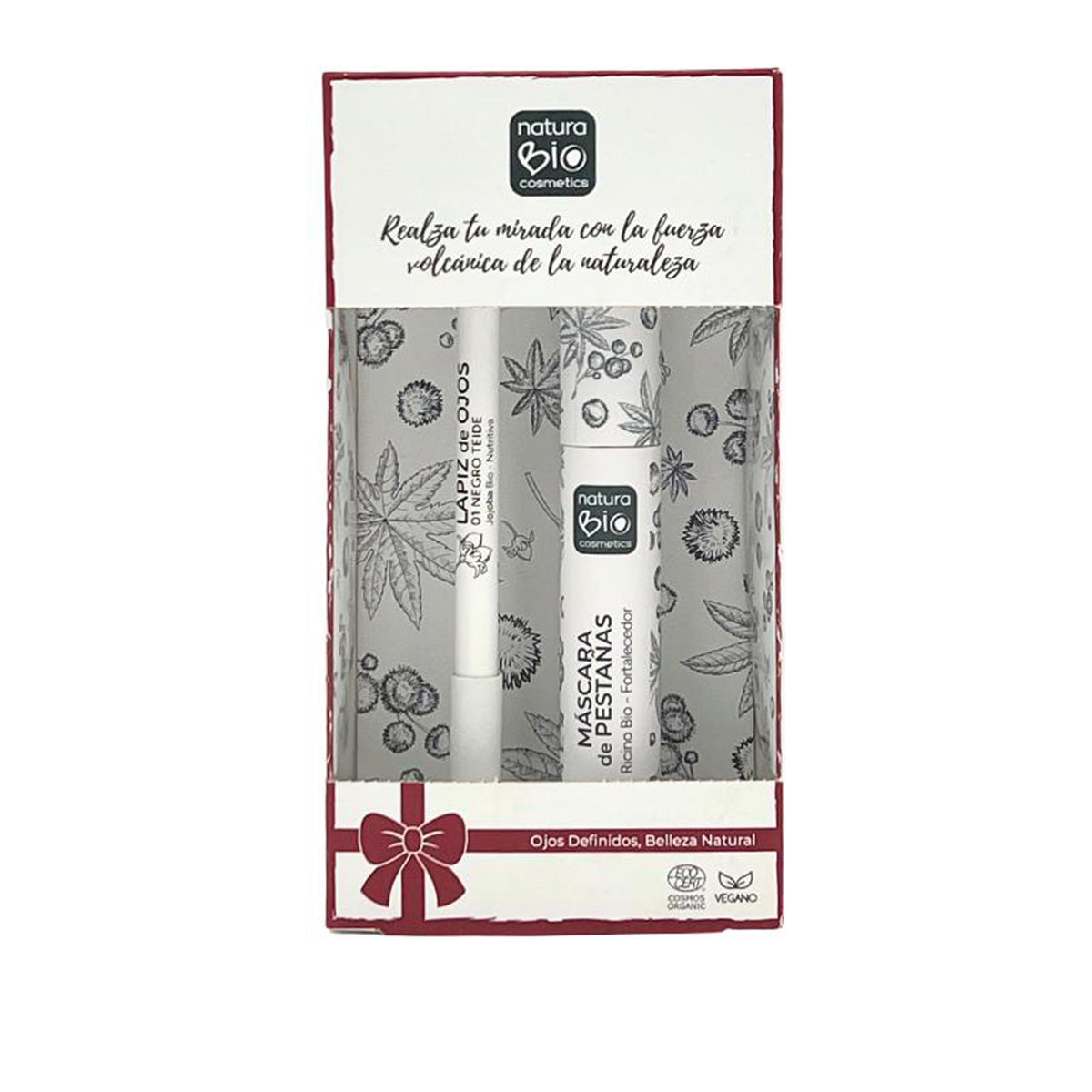 Geschenkbox Duo Augen-Make-up NaturaBio Cosmetics, schwarzer Kajalstift + schwarze Volumen-Wimperntusche, Natubio Cosmetics