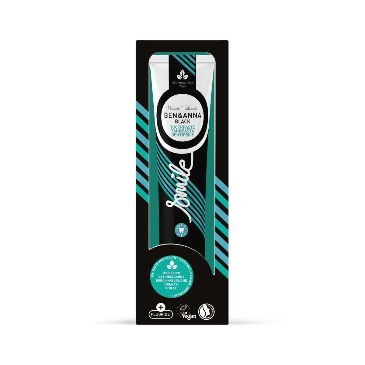 Zahnpasta Black mit Fluorid Ben & Anna Tube 75 ml