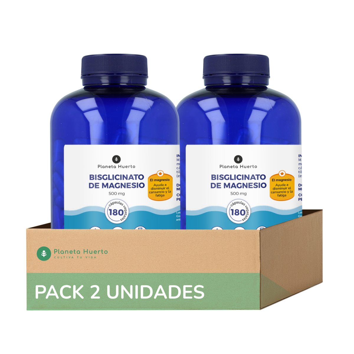 Confezione 2xMagnesio bisglicinato 500 mg Planet Orchard 180 capsule