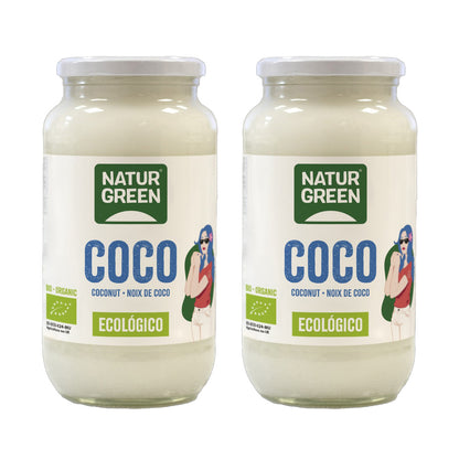Pack 2 x Grasa de coco Crudo Bio NaturGreen 800 g