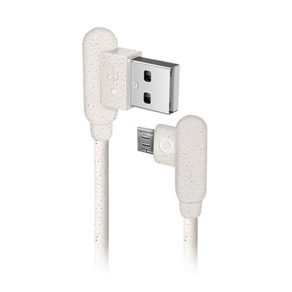 Miljövänlig Micro USB-kabel tillverkad av 35 % biologiskt nedbrytbara material SBS Vit