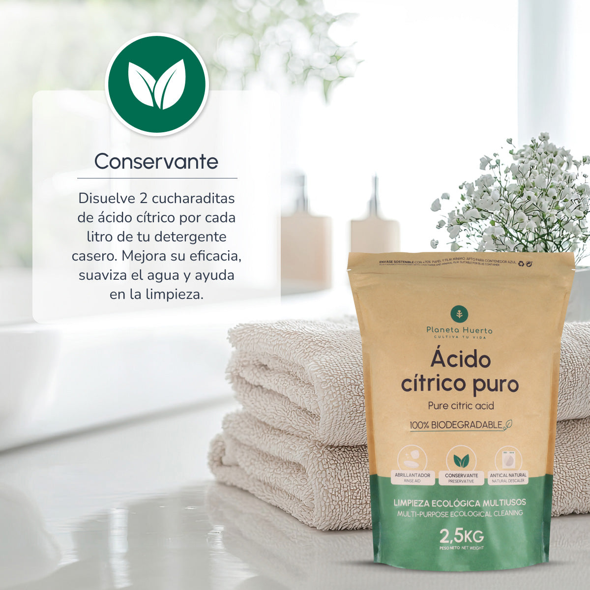 Förpackning 3xCitronsyra Planeta Huerto 1 Kg