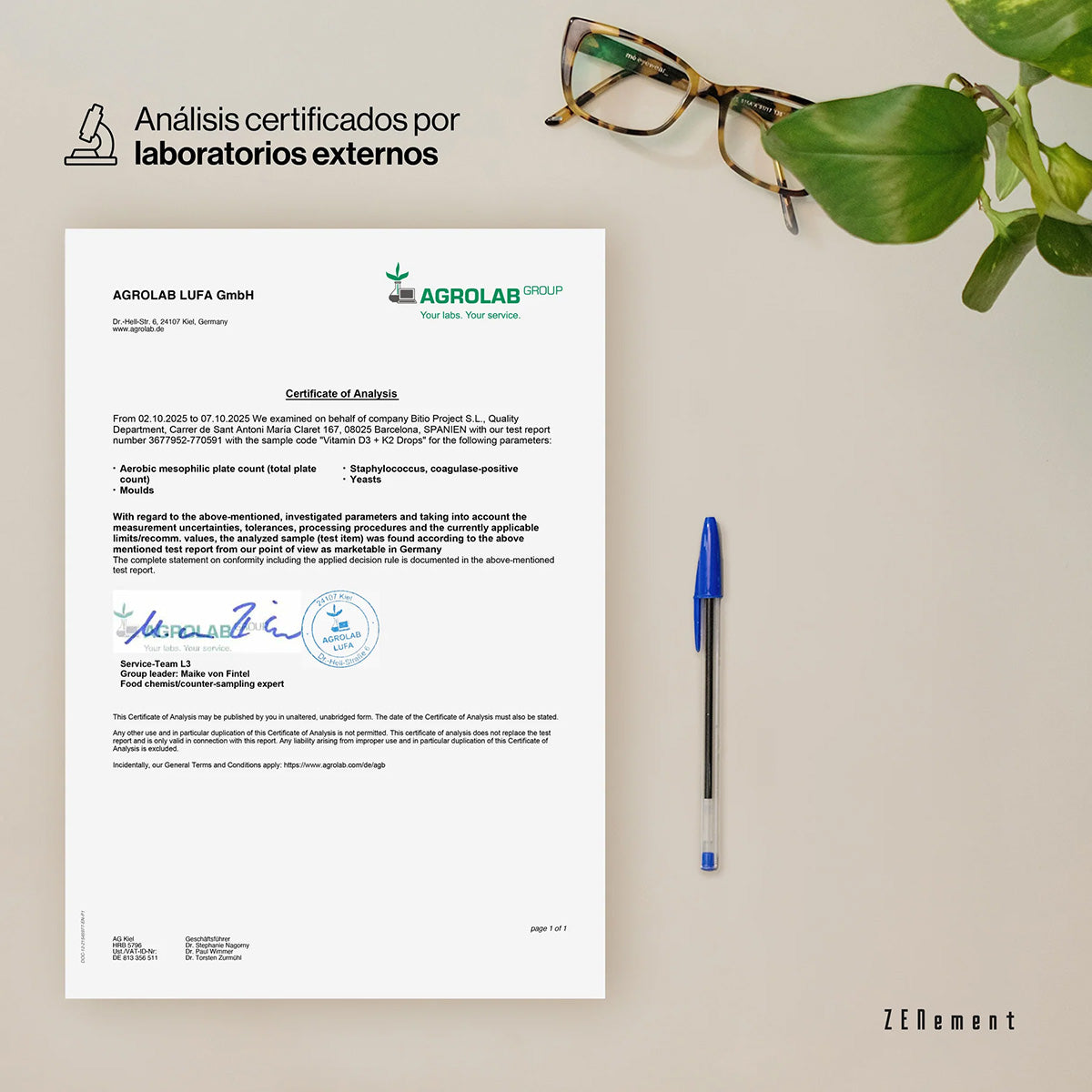 Vitamin D3 + K2, kolekalciferol (2000 IE) & MK-7 (150 μg) Zenement, 200 tabletter