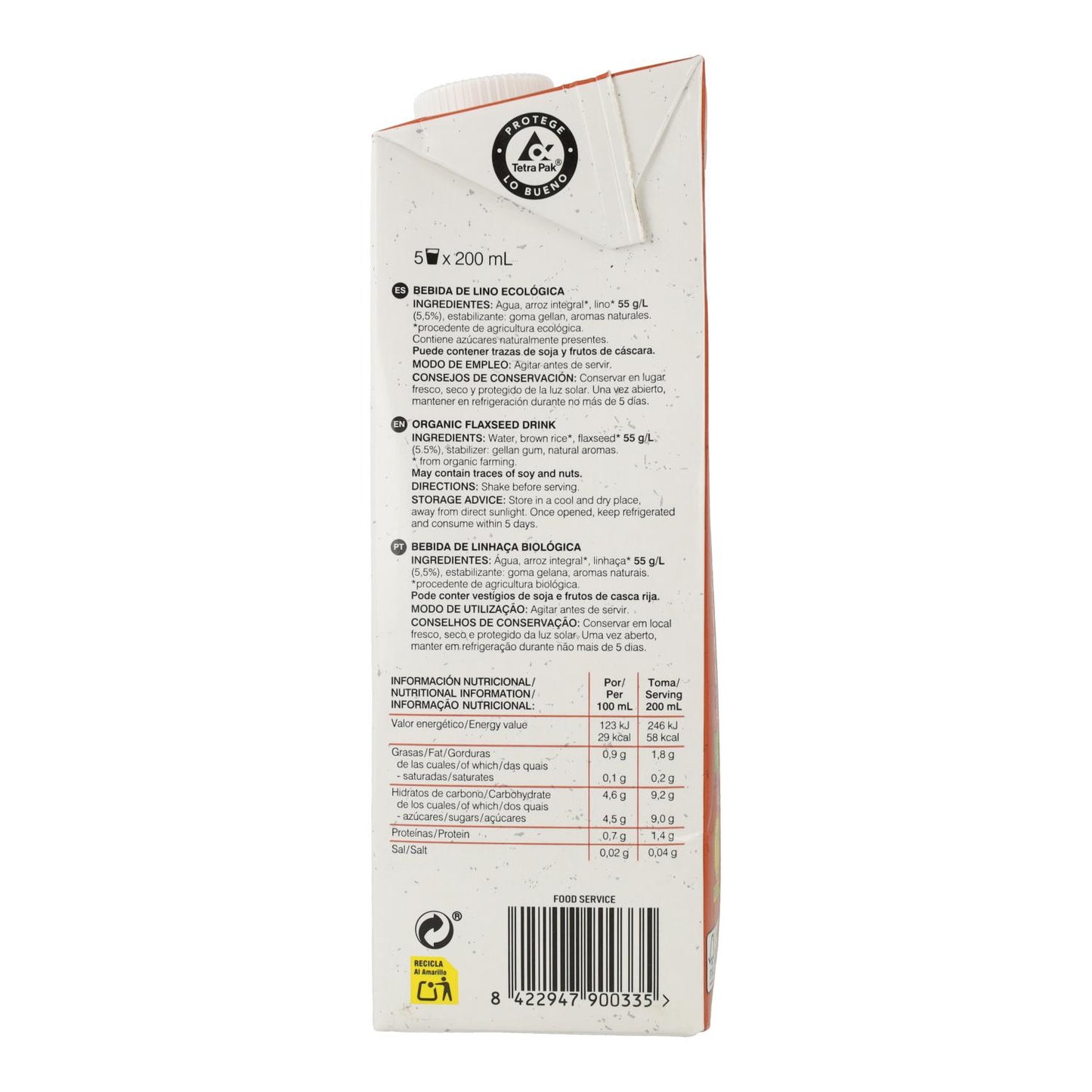 Flachsdrank Soria Natural 1 l