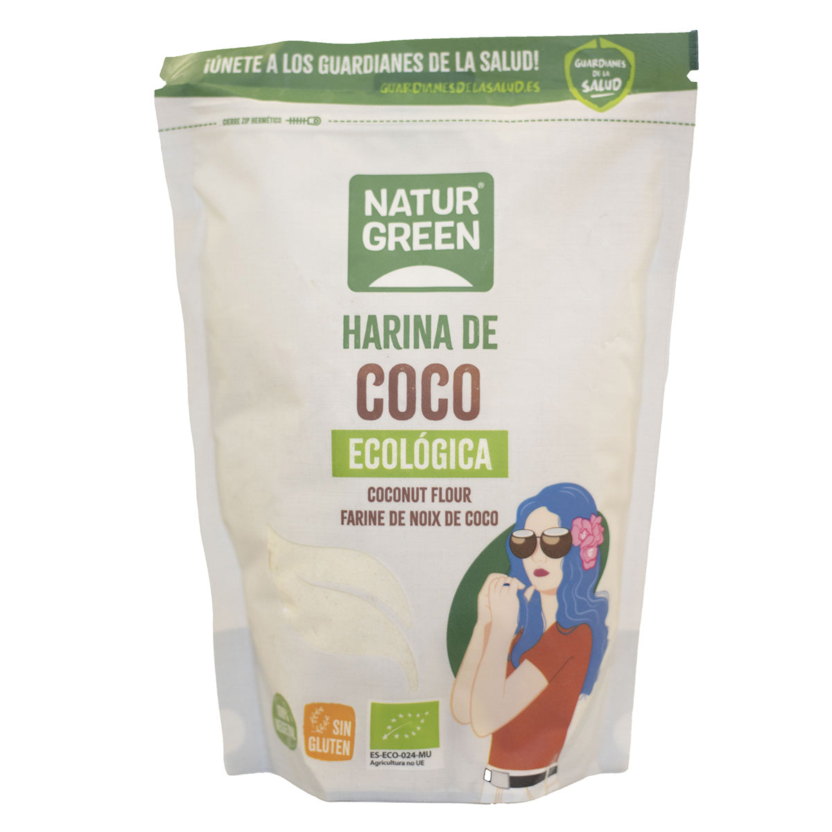 Confezione da 2 farine di cocco biologiche senza glutine NaturGreen 500 g