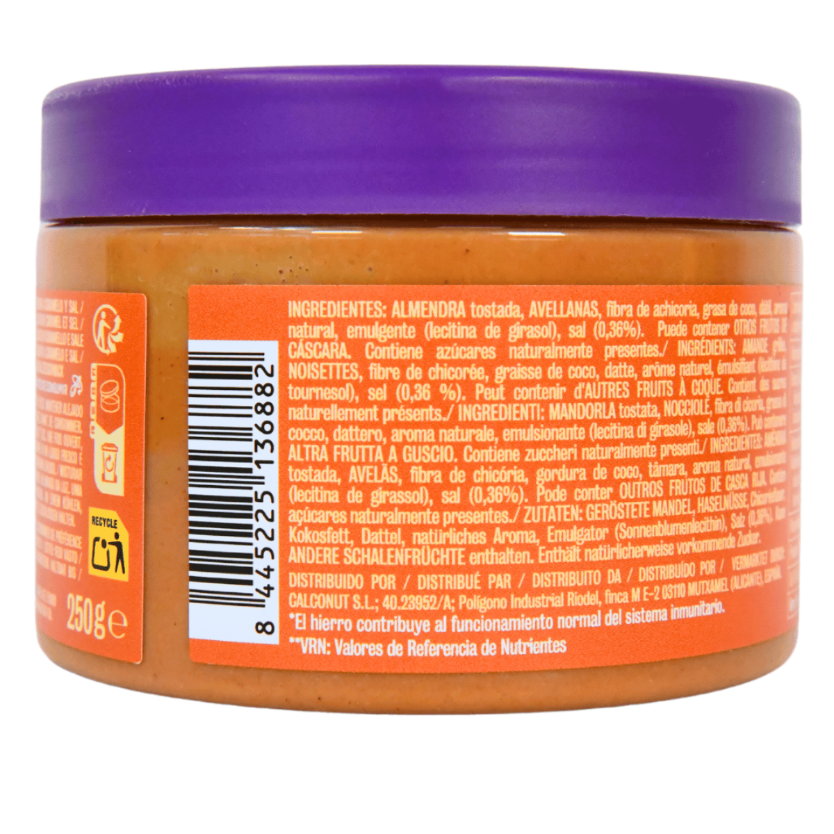 Realfooding salted caramel flavoured almond and hazelnut spread 250 g