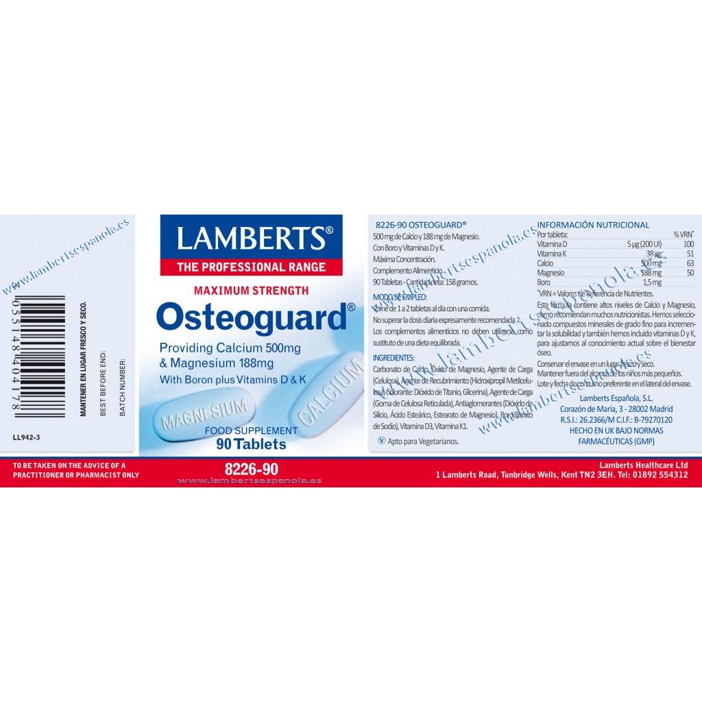 Osteoguard Calcium, Magnesium, Boron and Vitamins D and K Lamberts 90 tablets