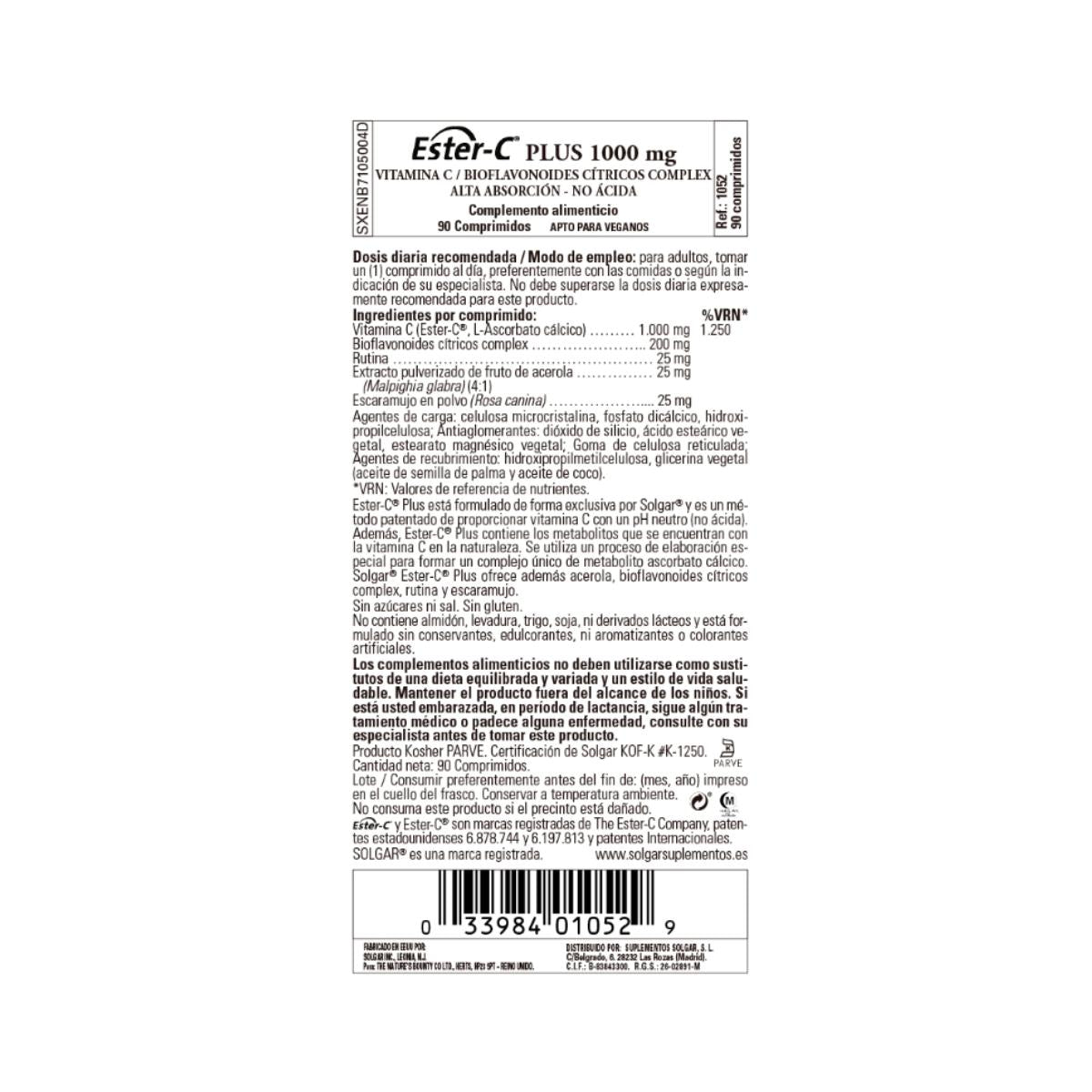 Ester C Plus Vitamina C, 90 compresse da 1000 mg