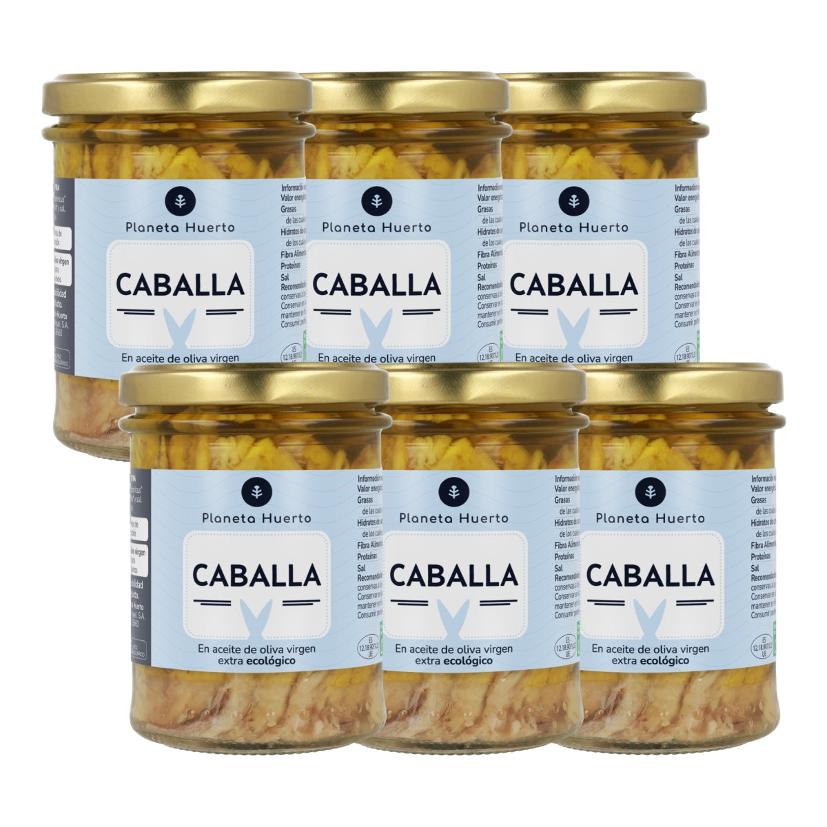Pack 6x Mackerel in olive oil ECO Planeta Huerto 190 gr