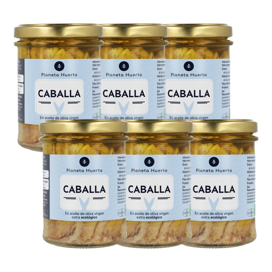 Emballage 6x Maquereaux à l'huile d'olive ECO Planeta Huerto 190 gr