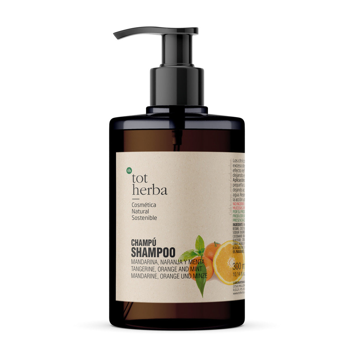 Shampoo Arancia, Mandarino e Menta, Tot Herba, 300 ml