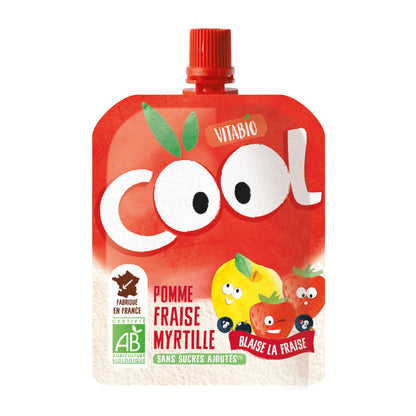Confezione da 12 pezzi Cool Fruits Mela Fragola Mirtilli 12x90g VITABIO