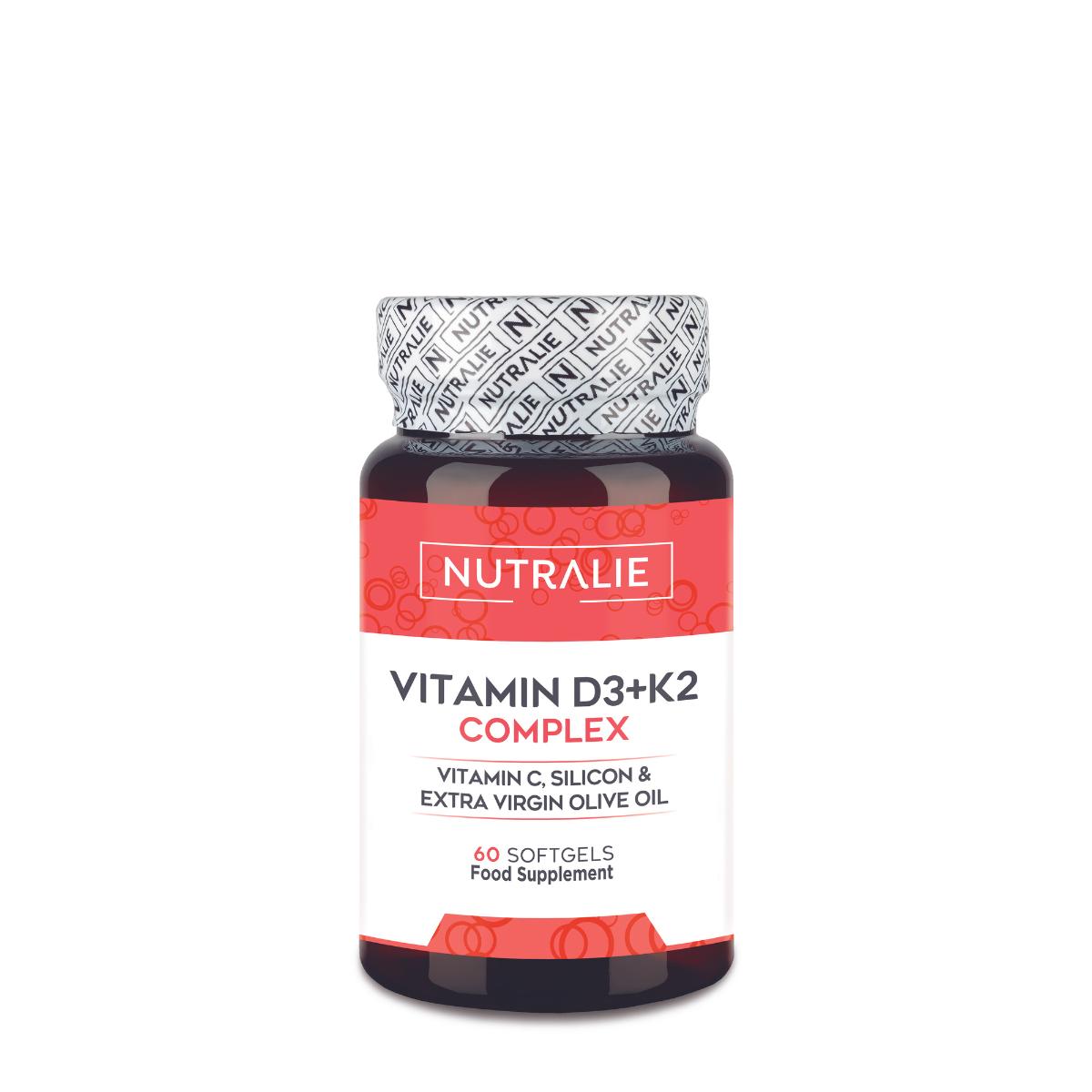 Nutralie Vitamin D3+K2-Komplex 10000 IE + Vit C 60 Kapseln