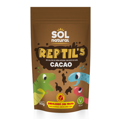 Pack of 10 Organic Oat, Fruit and Cocoa Biscuits for Children, Sol Natural, 90 g