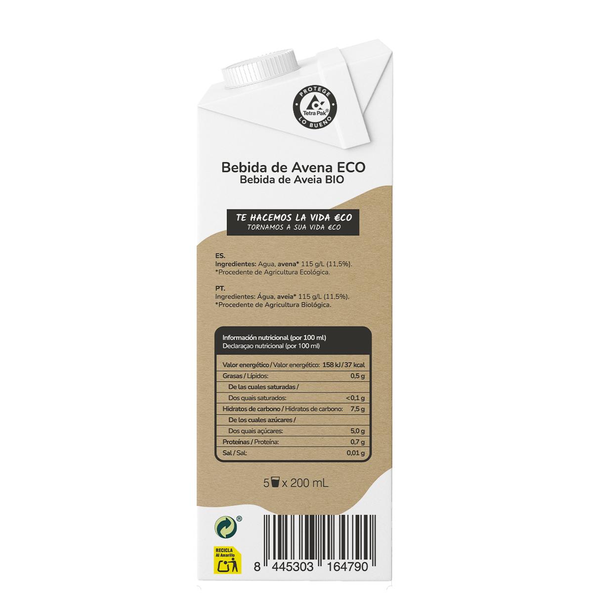 Pack 6x Haferdrink ECO Planet Garden Haferdrink 1L