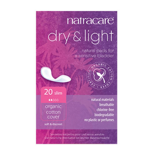 Natracare Dry-Light Incontinence Pads, 20 pcs
